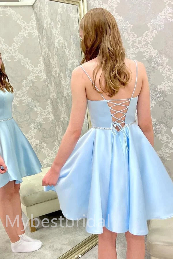 Elegant Square Sleeveless A-line Short Mini Homecoming Dress,  HDS0120