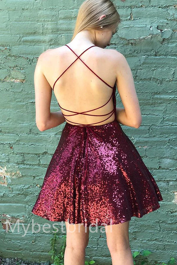 Sexy Sleeveless A-line Short Mini Homecoming Dress,  HDS0118