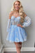 Elegant Off shoulder A-line Short Mini Homecoming Dress,  HDS0158