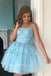 Elegant Square Sleeveless A-line Short Mini Homecoming Dress,  HDS0096