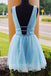 Elegant V-neck Sleeveless A-line Short Mini Homecoming Dress,  HDS0150