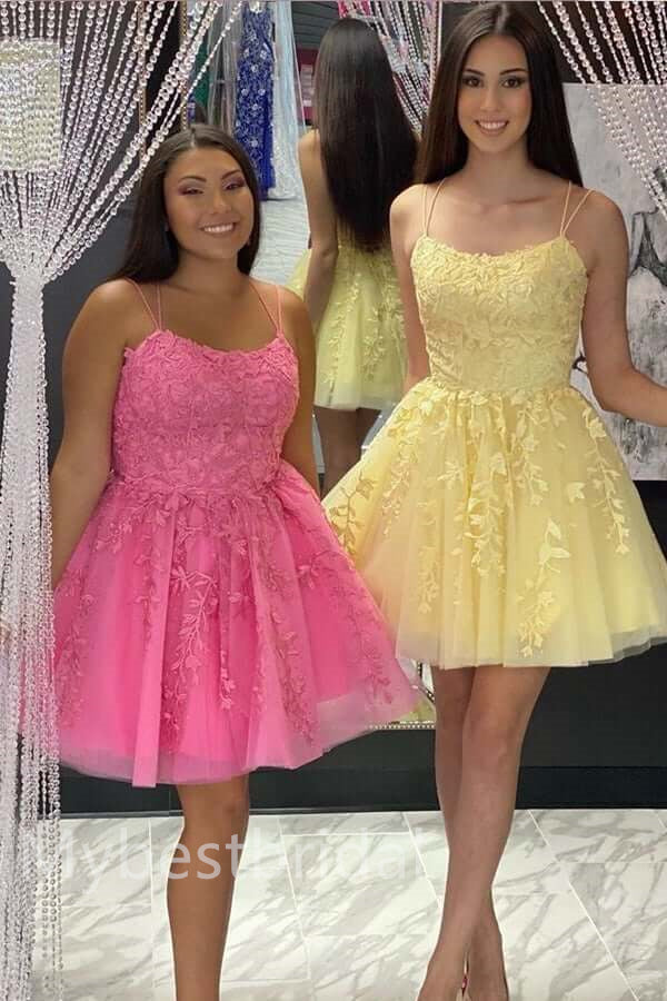 Elegant Square Sleeveless A-line Short Mini Homecoming Dress,  HDS0154