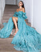 Sexy Sweetheart Off shoulder Side slit A-line Long Prom Dress,PDS1111