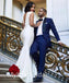 Elegant V-neck Sleeveless Simple Long Mermaid Bridesmaid Dressess, BDS0298