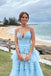 Elegant V-neck Sleeveless A-line Long Prom Dress,PDS1116