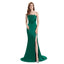 Emerald Mismatch Sleeveless Side Slit Mermaid Bridesmaid Dressess, BDS0394