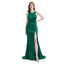 Emerald Mismatch Sleeveless Side Slit Mermaid Bridesmaid Dressess, BDS0394
