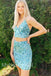 Two pieces V-neck SheathShort Mini Homecoming Dress,  HDS0144