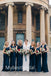 Mismatched Elegant Jewel Sleeveless Sheath Bridesmaid Dressess, BDS0325
