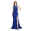 Royal Blue Mismatch Sleeveless Side Slit Mermaid Bridesmaid Dressess, BDS0397