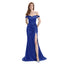 Royal Blue Mismatch Sleeveless Side Slit Mermaid Bridesmaid Dressess, BDS0397