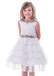 Unique Lace Blue Tea-length A-line Flower Girl Dresses With Beadings ,FGY0159