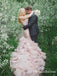 Sweetheart Pink Organza Mermaid Long Cheap Wedding Dresses, WDS0027