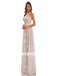 Lvory Lace Chiffon Halter A-line Applique Floor-length Wedding Dresses, WDY0179