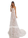 Lvory Lace Chiffon Sweetheart A-line Applique Floor-length Wedding Dresses, WDY0180