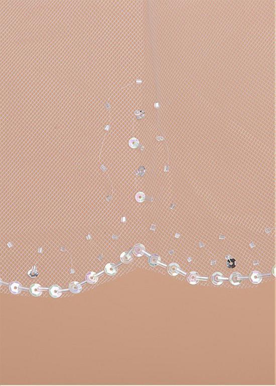Shinning Tulle Double Layer Short Wedding Veil With Beading ,WV0124