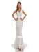 Ivory Mermaid V-Neck Backless Handmade Lace Wedding Dresses, WDY0184
