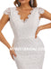 Ivory Mermaid V-Neck Backless Handmade Lace Wedding Dresses, WDY0184