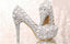 High Heels Handmade Fully Rhinestone Pointed Toe Crystal Wedding Shoes, SY0116