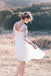 Cheap Long Sleeve Lace Short Beach Wedding Dresses, WDY0199
