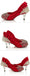 Handmade Middle High Heels Pointed Toe Crystal Wedding Shoes, SY0114