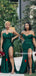 Mismatched Green Satin Long Cheap Wedding Party Bridemaid Dresses, BDS0013