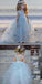 A-line Sky Blue Tulle Long Flower Girl Dresses,Cheap Flower Girl Dresses ,FGY0242