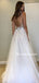 Spaghetti Straps A-line Tulle Open Back Charming Wedding Gown,WDS0117