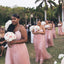 New Arrival V-neck Lace Tulle A-line Long Bridesmaid Dresses, BDS0142