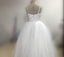Spaghetti Lace Tulle Ball Gown, Long White Flower Girl Dresses ,Cheap Flower Girl Dresses ,FGY0166