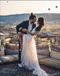 V-neck Ivory Lace Beach Wedding Dresses.Cheap Wedding Dresses, WDY0279