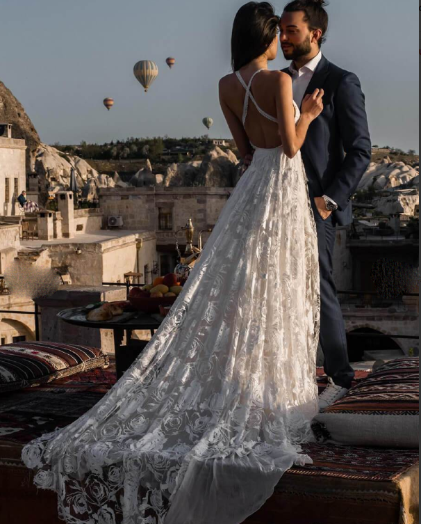 V-neck Ivory Lace Beach Wedding Dresses.Cheap Wedding Dresses, WDY0279