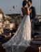 V-neck Ivory Lace Beach Wedding Dresses.Cheap Wedding Dresses, WDY0279
