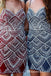 Spaghetti Straps Sheath Heavy Beading Red Homecoming Dresses, TYP0043