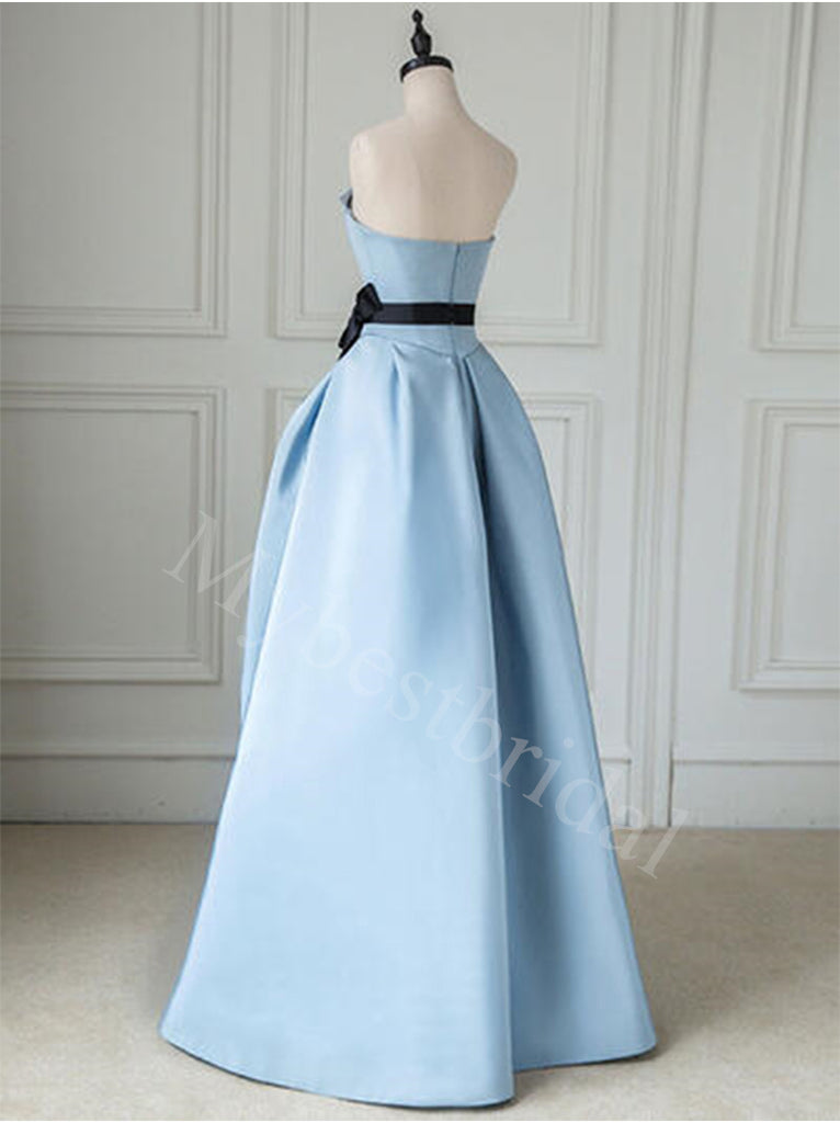 Elegant Strapless Sleeveless A-line Prom Dresses,PDS0815