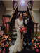 Simple V-neck Long sleeves A-line Wedding Dresses, WDY0248