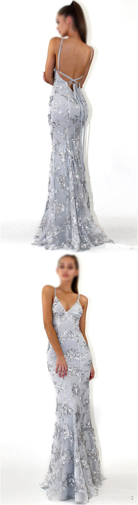 Sequin Silver Sparkly Mermaid Popular Newest Prom Dresses, Fashion Gown, Evening Dresses, PDY0102