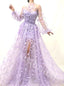 Sexy Sweetheart Long sleeves A-line Long Prom Dress,PDS1037