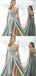 A-line Spaghetti Straps Green Satin Long Prom Dresses,Cheap Prom Dresses,PDY0511