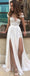 Short Sleeve Sexy Slit Casual Custom Cheap Beach Wedding Dresses, WDY0185