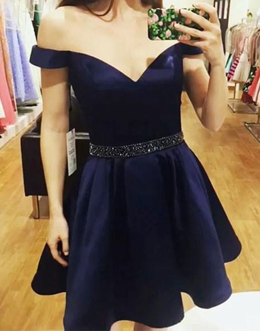 Simple Off Shoulder Red Short Cheap Homecoming Dresses 2018, BDY0233