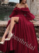 Sparkling Sweetheart Off shoulder Side slit A-line Prom Dresses,PDS1024