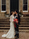 Simple V-neck Long sleeves A-line Wedding Dresses, WDY0248