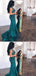 Mermaid Trailing Green Lace Long Prom Dresses,Cheap Prom Dresses,PDY0512