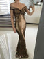 Mermaid Off-the -Shoulder Sequined Prom Dress ,Cheap Prom Dresses,PDY0559