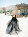 Gorgeous Black Lace Beaded Long A-line Black Tulle 2017 Popular Prom Dresses, BG0137