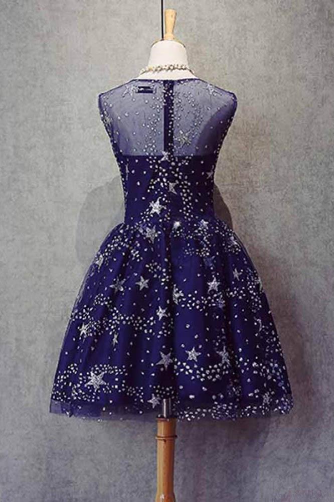 Blue Illusion Unique Cheap Short Homecoming Dresses 2018, BDY0286