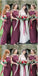 Sheath Cap Sleeves Dark Red Bridesmaid Dresses,Cheap Bridesmaid Dresses,WGY0363