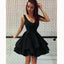 Cheap Short Simple V Neck Black Homecoming Dresses Online,BDY0301