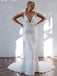 Simple V-neck Spaghetti straps Mermaid Open back Wedding Dresses, WDY0219